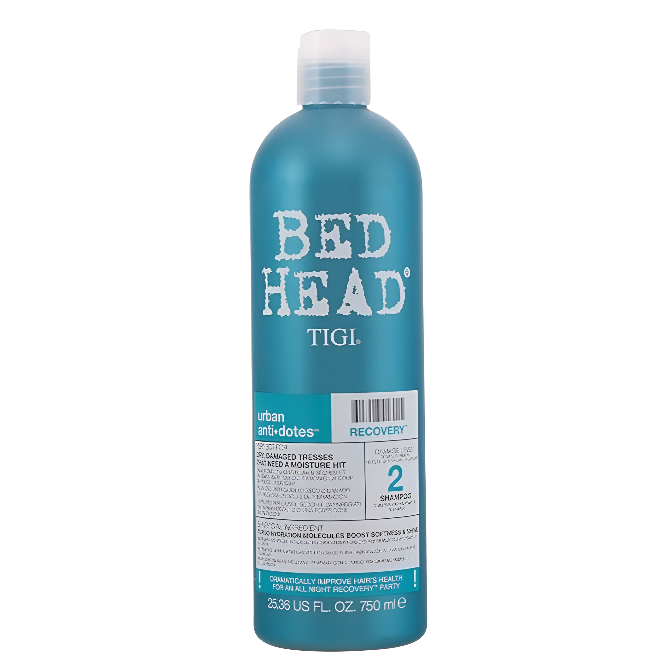 Shampoo TIGI Bed Head Recuperación Intensiva 750ml - Hidratación profunda para cabello seco y dañado
